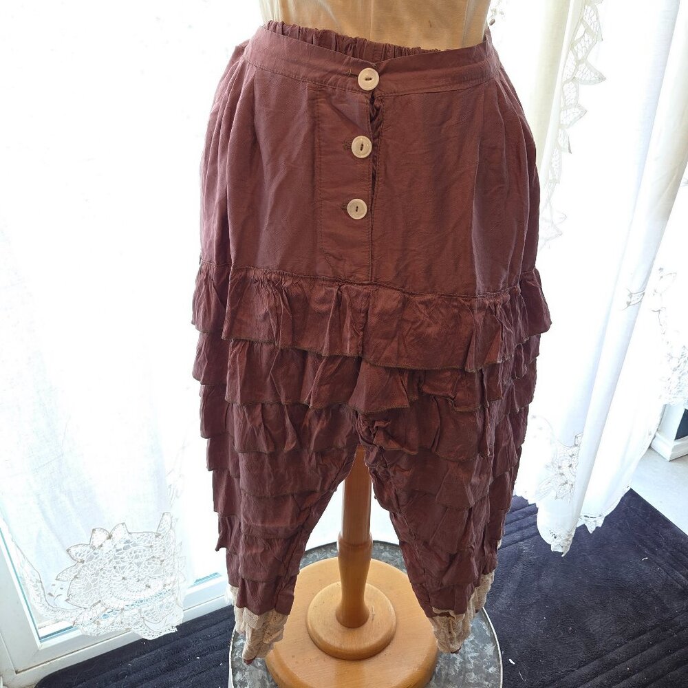 Magnolia Pearl Plum Silky Ruffled Bloomers Elastic back waist
